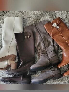 4 Pairs Women's Boots Assorted Bundle Ralph Lauren Maurices